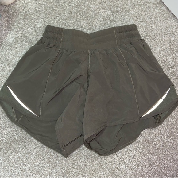 lululemon athletica Pants - lululemon olive green hotty hot shorts size 2 tall